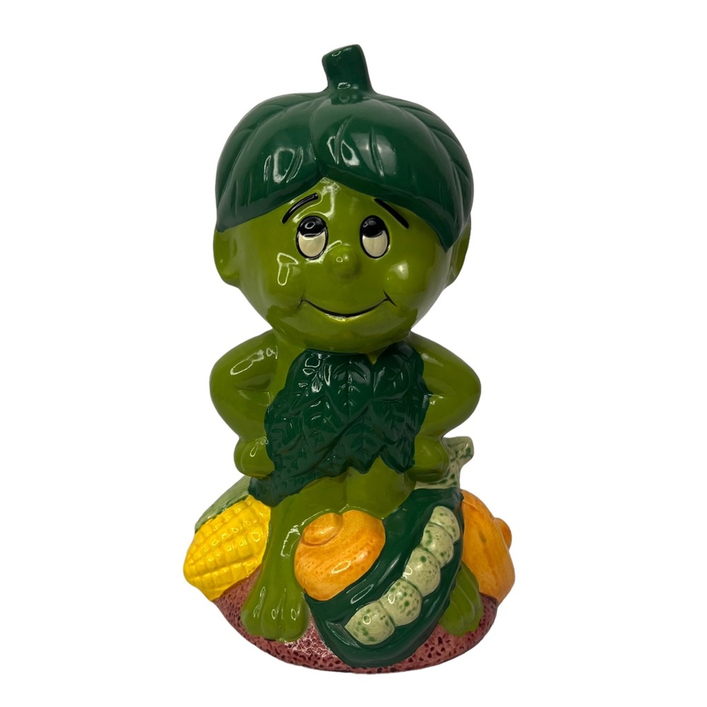Vintage Jolly Green Giant Co 1985 Little Green Sprout Musical Bank Untested